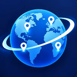 Ícono de GlobeProof: un globo terráqueo azul